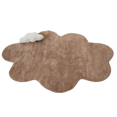 Beliani Kids Rug Hodka Light Brown 80 X 120 Cm Cotton With Cushion - image 1
