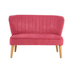 Orsina Velvet Upholstered 2 Seat Kids Sofa, Sturdy 2 Seater Sofa For Kids Bedroom, Versatile Small Two Seater Sofa