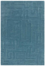 Handmade Modern Teal Abstract Wool Easy To Clean Rug For Living Room & Bedroom-200Cm X 290Cm - thumbnail 5