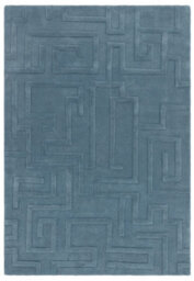 Handmade Modern Teal Abstract Wool Easy To Clean Rug For Living Room & Bedroom-200Cm X 290Cm - thumbnail 1