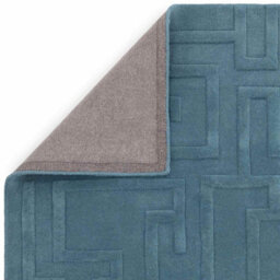 Handmade Modern Teal Abstract Wool Easy To Clean Rug For Living Room & Bedroom-200Cm X 290Cm - thumbnail 3
