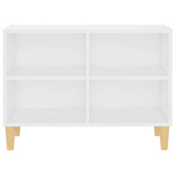 Berkfield Tv Cabinet With Solid Wood Legs White 69.5X30X50 Cm - thumbnail 4