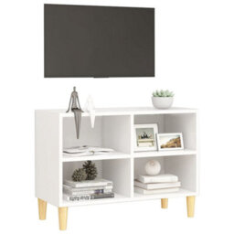 Berkfield Tv Cabinet With Solid Wood Legs White 69.5X30X50 Cm - thumbnail 3