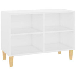 Berkfield Tv Cabinet With Solid Wood Legs White 69.5X30X50 Cm - thumbnail 2
