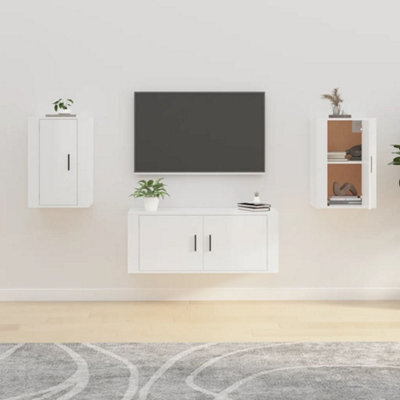Berkfield Wall Mounted Tv Cabinets 2 Pcs High Gloss White 40X34.5X60 Cm - image 1