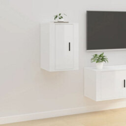 Berkfield Wall Mounted Tv Cabinets 2 Pcs High Gloss White 40X34.5X60 Cm - thumbnail 4