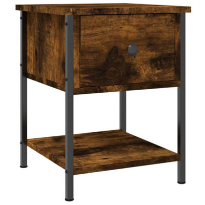 Berkfield Elegant Bedside Table Smoked Oak 34X35.5X45 Cm Engineered Wood - image 1