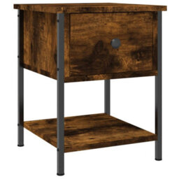 Berkfield Elegant Bedside Table Smoked Oak 34X35.5X45 Cm Engineered Wood - thumbnail 1