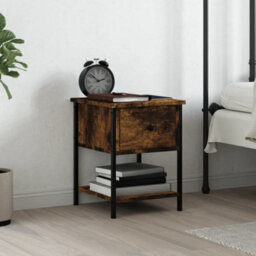 Berkfield Elegant Bedside Table Smoked Oak 34X35.5X45 Cm Engineered Wood - thumbnail 2