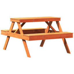 Walplus Outdoor Picnic Table Wax Brown 105X134X75 Cm Solid Wood Pine - thumbnail 6