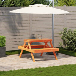 Walplus Outdoor Picnic Table Wax Brown 105X134X75 Cm Solid Wood Pine - thumbnail 3