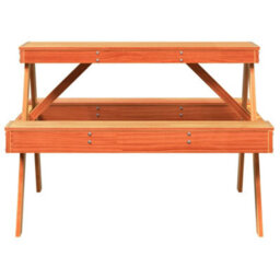 Walplus Outdoor Picnic Table Wax Brown 105X134X75 Cm Solid Wood Pine - thumbnail 4
