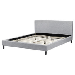 Beliani Bed With Led Fabric Fitou 160 X 200 Cm (Eu King Size) Light Grey - thumbnail 7