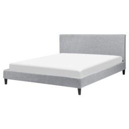 Beliani Bed With Led Fabric Fitou 160 X 200 Cm (Eu King Size) Light Grey - thumbnail 5