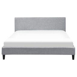 Beliani Bed With Led Fabric Fitou 160 X 200 Cm (Eu King Size) Light Grey - thumbnail 4
