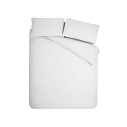 Catherine Lansfield Crinkle Seersucker Super King Duvet Cover Set With Pillowcases White - thumbnail 5