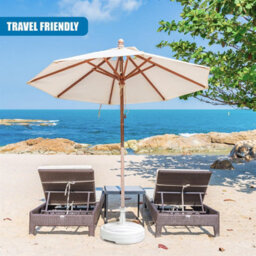Geezy Parasol Base 13L White Plastic Umbrella Stand Water Sand Beach Terrace Outdoor - thumbnail 6