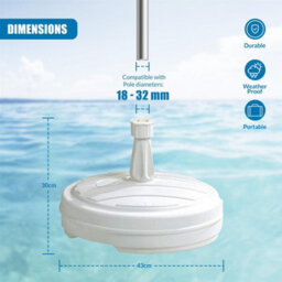Geezy Parasol Base 13L White Plastic Umbrella Stand Water Sand Beach Terrace Outdoor - thumbnail 3