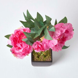 Homescapes Artificial Pink Handcrafted Peonies In Decorative Black Pot, 48 Cm - thumbnail 3