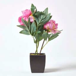 Homescapes Artificial Pink Handcrafted Peonies In Decorative Black Pot, 48 Cm - thumbnail 6