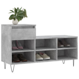 Walplus Shoe Cabinet Concrete Grey 102X36X60 Cm Engineered Wood - thumbnail 3