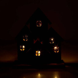 Urbn-Living Urbnliving Led Wooden Light Up Christmas House Battery Operated Ornament With Timer, Festive Winter Village Décor For Home Displ - thumbnail 5
