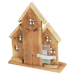 Urbn-Living Urbnliving Led Wooden Light Up Christmas House Battery Operated Ornament With Timer, Festive Winter Village Décor For Home Displ - thumbnail 3