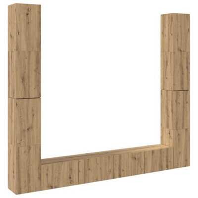 Berkfield Modern Wall Mounted Tv Cabinets 6 Pcs Artisan Oak Engineered Wood