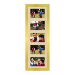 AK Frames 26X8 Gold Sleek Multi Photo Frame With Ivory Mount - Holds 5 Apertures (5X) 6X4 Photos - thumbnail 1