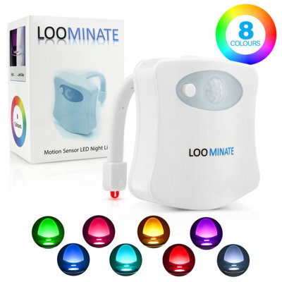 The Glowhouse Loominate Toilet Bowl Night Light  Led Motion Sensor - 8 Colours & Colour Changing - Fits All Toilets - image 1