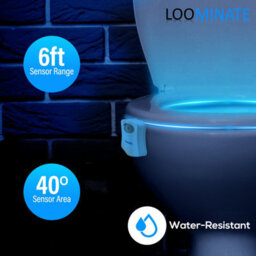 The Glowhouse Loominate Toilet Bowl Night Light  Led Motion Sensor - 8 Colours & Colour Changing - Fits All Toilets - thumbnail 7