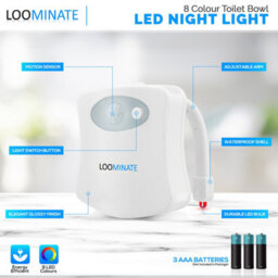 The Glowhouse Loominate Toilet Bowl Night Light  Led Motion Sensor - 8 Colours & Colour Changing - Fits All Toilets - thumbnail 4