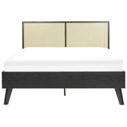 Beliani Bed Rattan Monpazier 140 X 200 Cm (Eu Double) Black - thumbnail 4