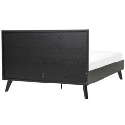 Beliani Bed Rattan Monpazier 140 X 200 Cm (Eu Double) Black - thumbnail 6