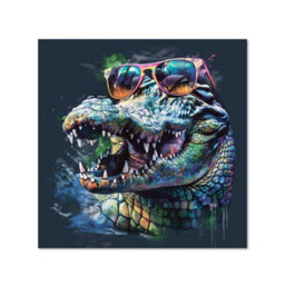 Warren Reed Designer Crocodile In Glasses Splashart Kitchen Splashback - thumbnail 2