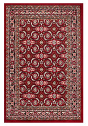 Red Traditional Floral Bordered Rug Easy To Clean Dining Room-80Cm X 150Cm - thumbnail 5