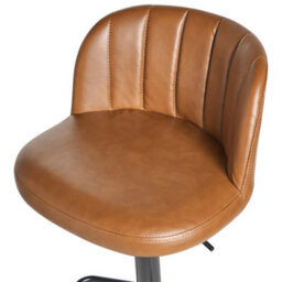 Beliani Set Of 2 Bar Stools Vlore Swivel Faux Leather Brown - thumbnail 9