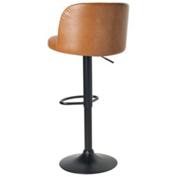 Beliani Set Of 2 Bar Stools Vlore Swivel Faux Leather Brown - thumbnail 8