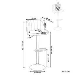 Beliani Set Of 2 Bar Stools Vlore Swivel Faux Leather Brown - thumbnail 3