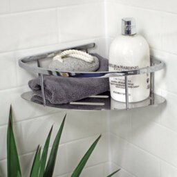 Showerdrape Contempo Wall Mounted Stainless Steel Chrome Large Basket - thumbnail 2