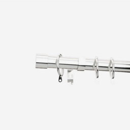 Polished Chrome 28mm End Cap Fixed Length Metal Curtain Pole  95Cm - thumbnail 2