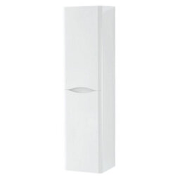 Clifton Bathroom Wall Hung 2-Door Tall Storage Unit 350mm Wide X 330mm Deep - Gloss White - (Arch) - thumbnail 1