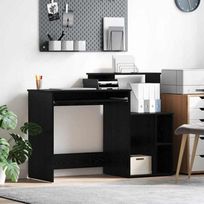 Walplus Desk With Storage With Shelf Black Oak 120.5 X 44 X 88.5 Cm - image 1