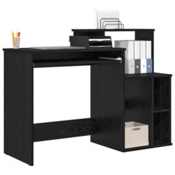 Walplus Desk With Storage With Shelf Black Oak 120.5 X 44 X 88.5 Cm - thumbnail 3
