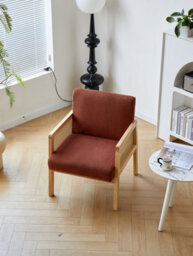 Nordlys Ood Lounge Chair In Rattan And Corduroy Terracotta Countryside Style Living Room - thumbnail 9