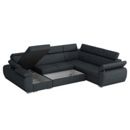 Boston U Modular U Shape Corner Sofa Bed In Living Room Mdf Frame Hr Foam Metal Legs 325X260X85 98Cm Beige Left - thumbnail 3