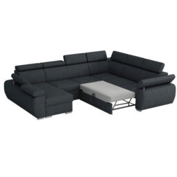 Boston U Modular U Shape Corner Sofa Bed In Living Room Mdf Frame Hr Foam Metal Legs 325X260X85 98Cm Beige Left - thumbnail 2