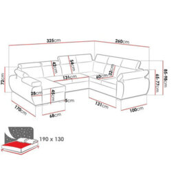 Boston U Modular U Shape Corner Sofa Bed In Living Room Mdf Frame Hr Foam Metal Legs 325X260X85 98Cm Beige Left - thumbnail 4