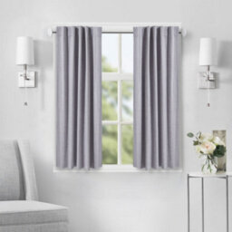 Living And Home Hidden Tab Solid Colour Faux Linen Polyester 100% Curtains Pair Set Of 2 137 X 117 Cm Indoor Use - thumbnail 4