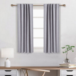 Living And Home Hidden Tab Solid Colour Faux Linen Polyester 100% Curtains Pair Set Of 2 137 X 117 Cm Indoor Use - thumbnail 3